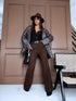 "GRACE LINE VS9006" fabric trousers - choco